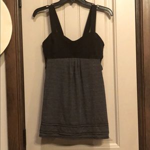 Lululemon Run Tame Me Tank Black Gray Sz 8